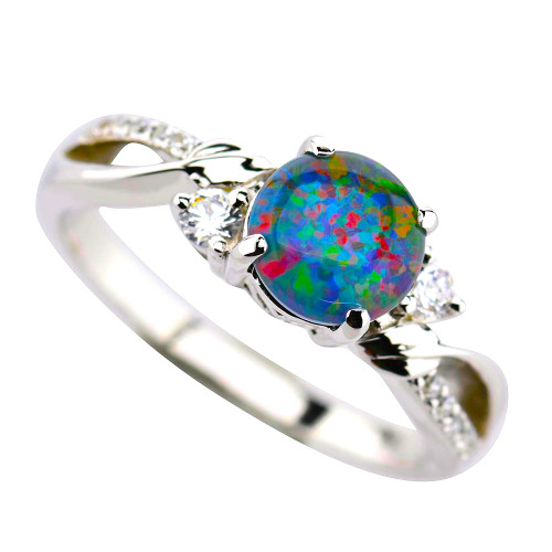   *    A COOL GIRL STERLING SILVER AUSTRALIAN OPAL RING