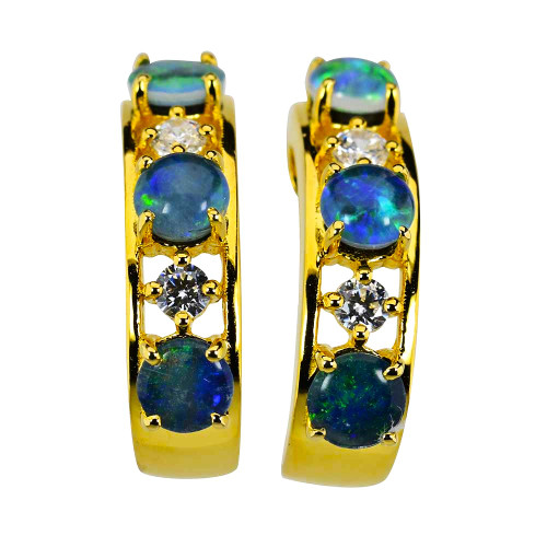  A SHINE ON GOLD PLATED AUSTRALIAN OPAL DROP EARRINGS