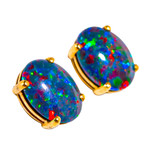   *  A OPAL MINE 14KT YELLOW GOLD AUSTRALIAN OPAL STUD EARRINGS