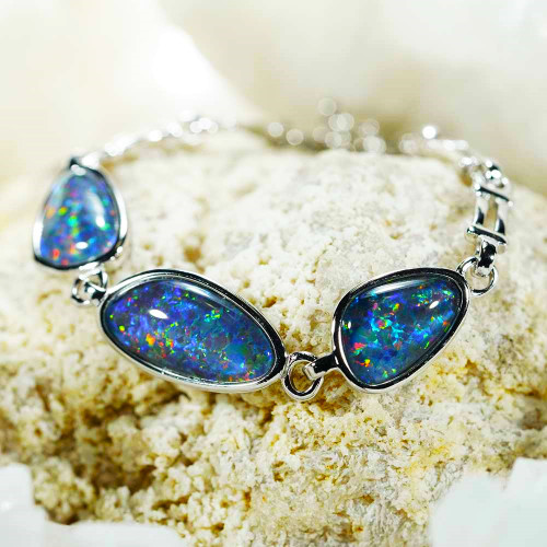 DAPPER DUCHESS STERLING SILVER AUSTRALIAN OPAL BRACELET