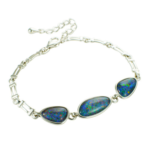 DAPPER DUCHESS STERLING SILVER AUSTRALIAN OPAL BRACELET