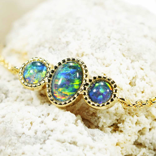 ALIYAH 18KT GOLD PLATED AUSTRALIAN OPAL BRACELET