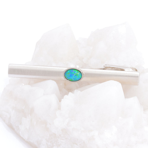 TAKE TIME MEN'S AUSTRALIAN BLACK OPAL TIE BAR