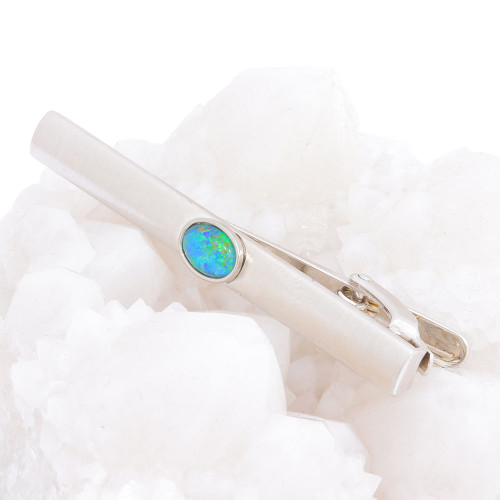 TAKE TIME MEN'S AUSTRALIAN BLACK OPAL TIE BAR