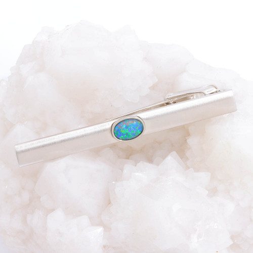 TUBEROSE MEN'S AUSTRALIAN BLACK OPAL TIE BAR