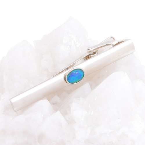 SKY DESIRE MEN'S AUSTRALIAN BLACK OPAL TIE BAR