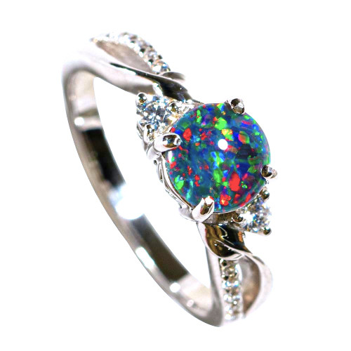   *    DIGI GLITZ STERLING SILVER AUSTRALIAN OPAL RING