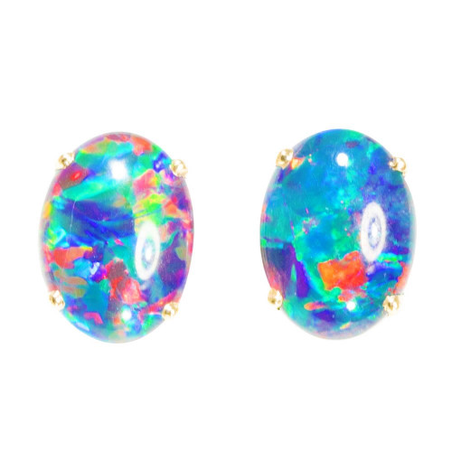 * 1 ROMAN HOLIDAY ESCAPE 14KT GOLD AUSTRALIAN  OPAL STUD EARRINGS