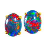  *   A MIAMI OCEAN 14KT YELLOW GOLD AUSTRALIAN OPAL STUD EARRINGS