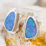  MATTE LUV STERLING SILVER OPAL EARRINGS