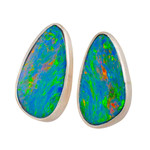  STUDIO ART STERLING SILVER AUSTRALIAN OPAL EARRINGS