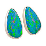  STUDIO ART STERLING SILVER AUSTRALIAN OPAL EARRINGS