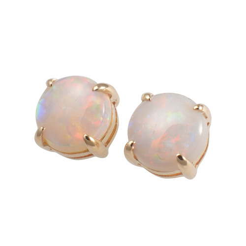 * 1 SUGAR BUN 14KT GOLD AUSTRALIAN OPAL EARRINGS*