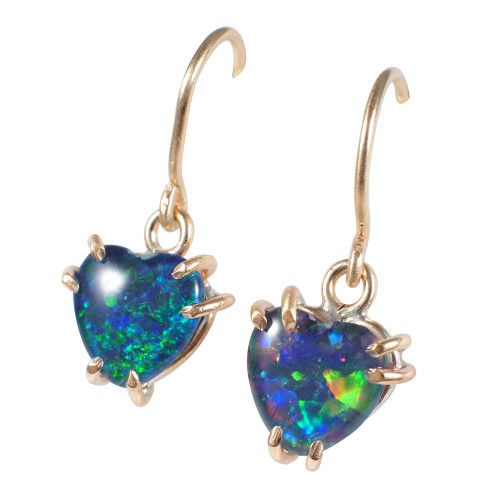 *LOVE YOU 14KT ROSE GOLD FILLED OPAL EARRINGS