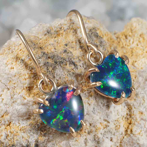 *LOVE YOU 14KT ROSE GOLD FILLED OPAL EARRINGS