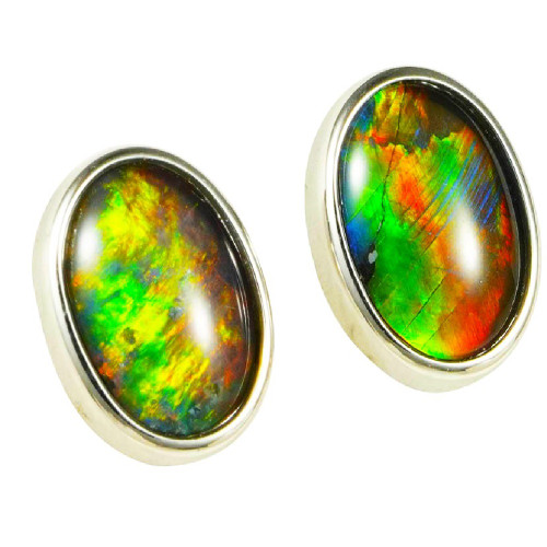  1  LIKE NO OTHER 14KT WHITE GOLD AUSTRALIAN OPAL EARRINGS