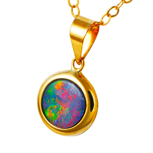 * ANGELIC JOURNEY 14KT GOLD AUSTRALIAN OPAL NECKLACE