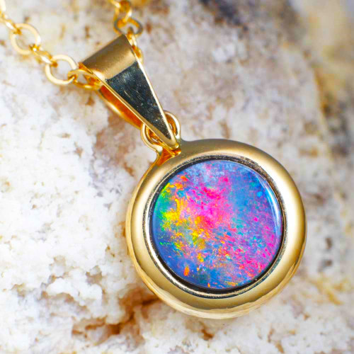 * ANGELIC JOURNEY 14KT GOLD AUSTRALIAN OPAL NECKLACE