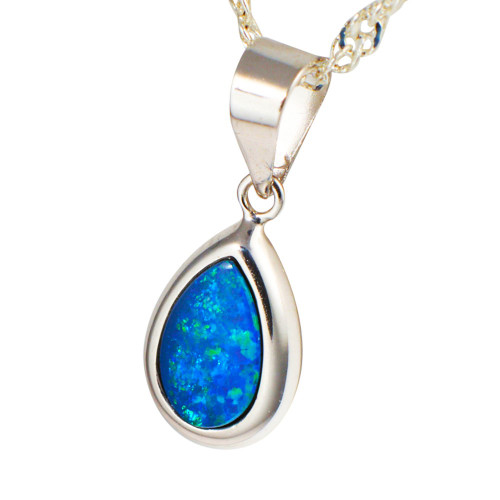 * 1 NORTH STAR 14KT WHITE GOLD AUSTRALIAN OPAL NECKLACE