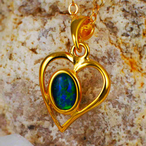 * AMORE 18KT GOLD PLATED AUSTRALIAN OPAL NECKLACE