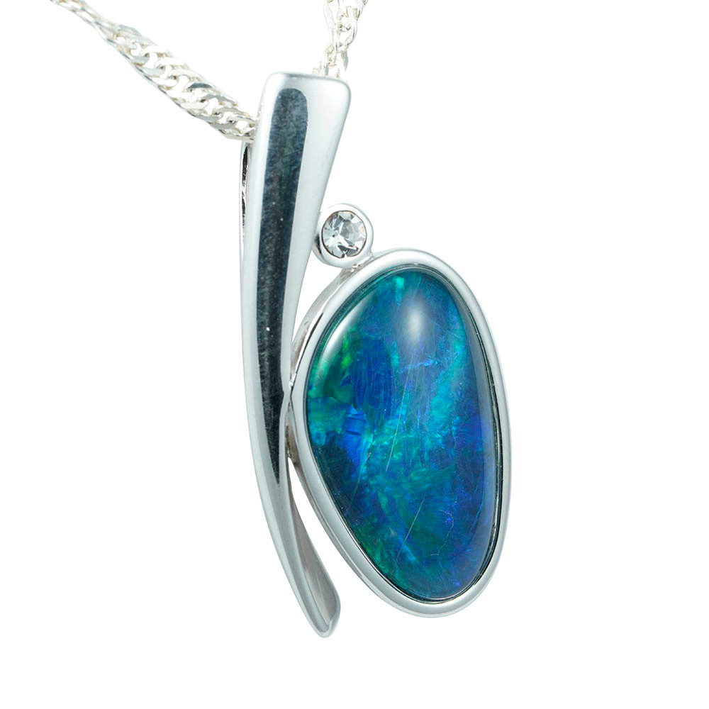 *MONA LISA STERLING SILVER AUSTRALIAN OPAL NECKLACE