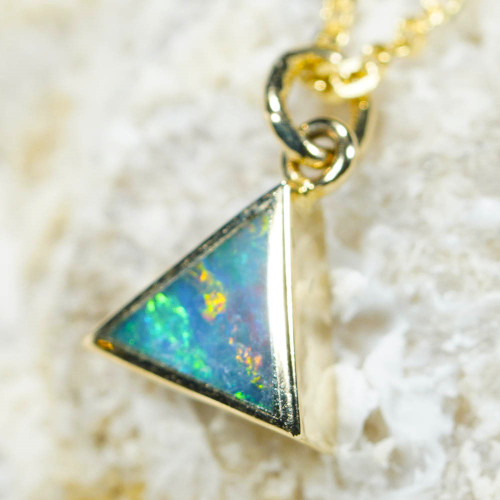 *KING TUT 14KT GOLD AUSTRALIAN OPAL NECKLACE