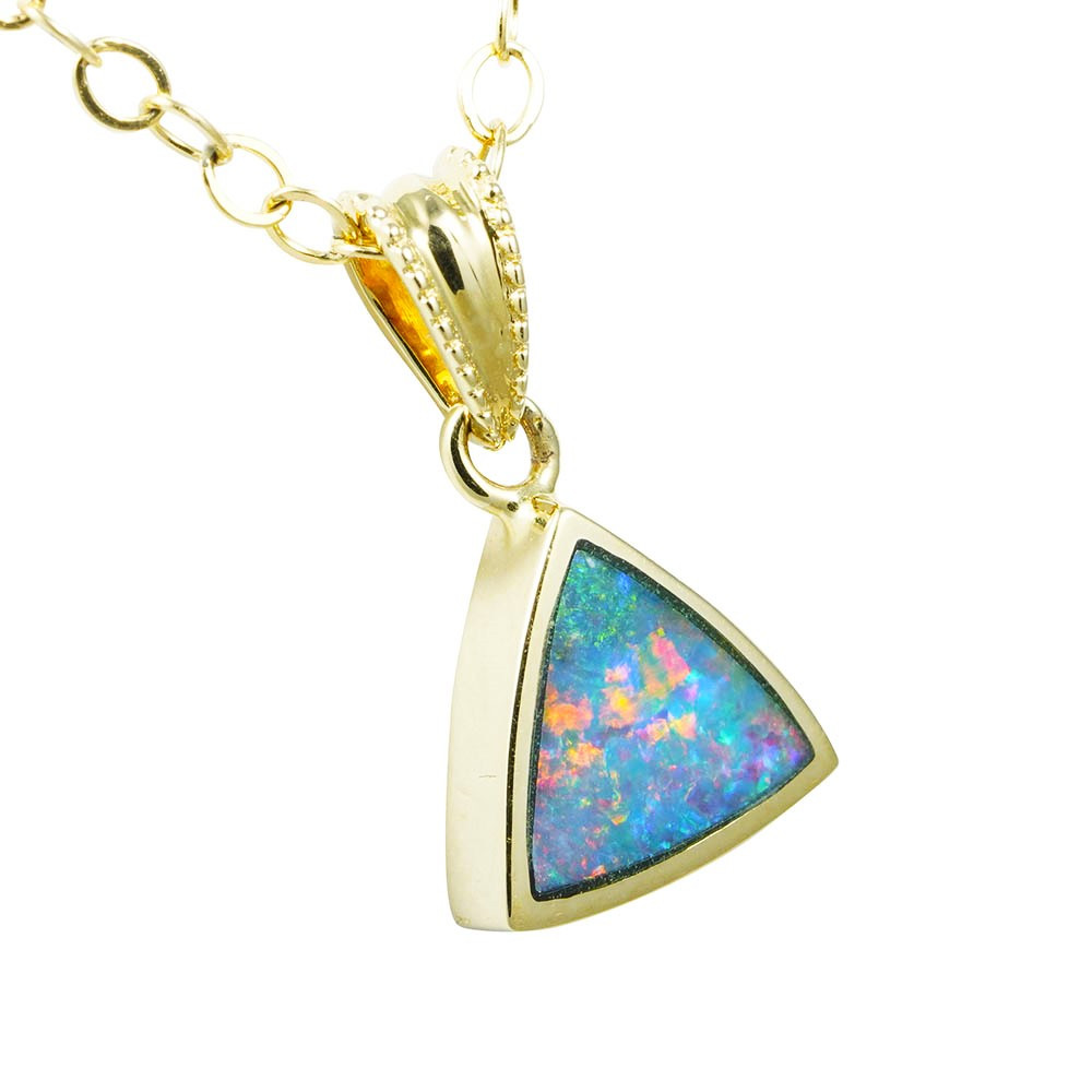 *PRETTY IN PINK 14KT GOLD AUSTRALIAN OPAL NECKLACE