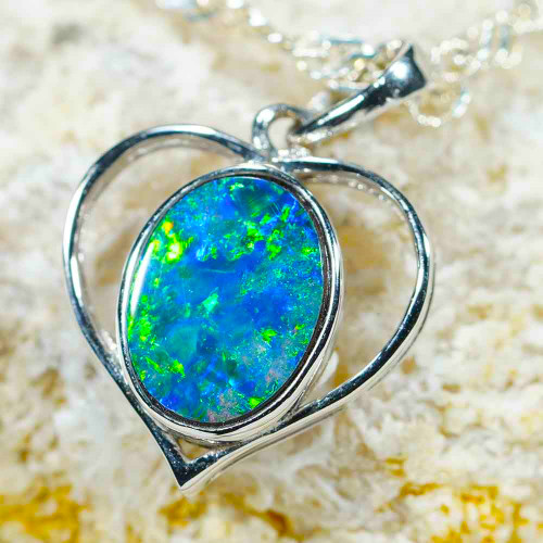 *FORVERMORE 14KT GOLD AUSTRALIAN OPAL NECKLACE