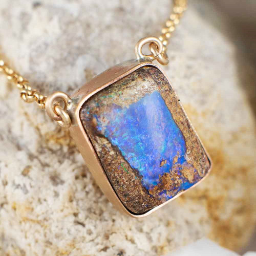 *DAINTY DROPS 14KT ROSE GOLD FILLED AUSTRALIAN OPAL NECKLACE