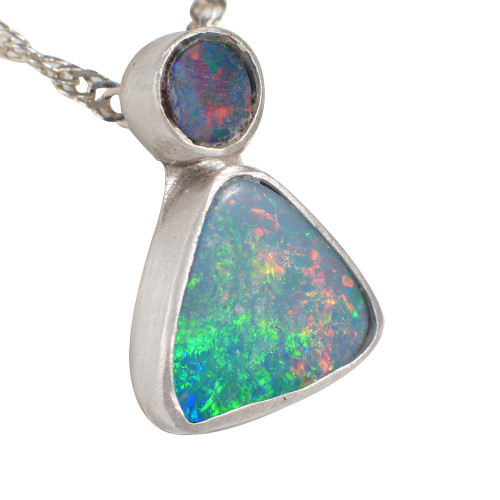 * 1 DREAM DELIGHT STERLING SILVER AUSTRALIAN OPAL NECKLACE