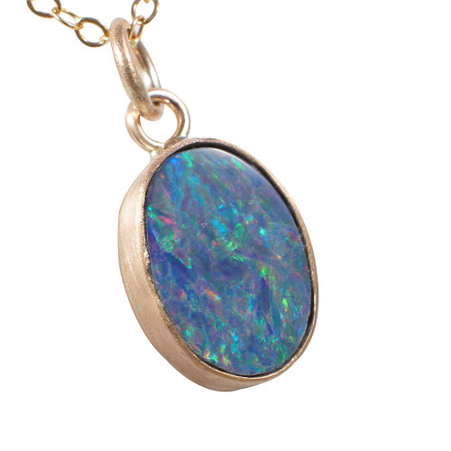 *GEM JAM 14KT ROSE GOLD FILLED AUSTRALIAN OPAL NECKLACE