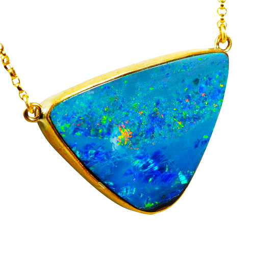 ELECTRIC ICE CAP 14KT ROSE GOLD FILLED OPAL NECKLACE