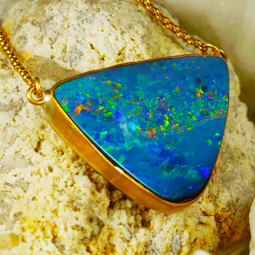 ELECTRIC ICE CAP 14KT ROSE GOLD FILLED OPAL NECKLACE