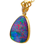 *  1 AWE ENTANGLEMENT 14KT YELLOW GOLD & DIAMOND AUSTRALIAN OPAL NECKLACE