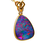 *  1 AWE ENTANGLEMENT 14KT YELLOW GOLD & DIAMOND AUSTRALIAN OPAL NECKLACE