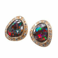 FLAMES GOLD OPAL EARRINGS