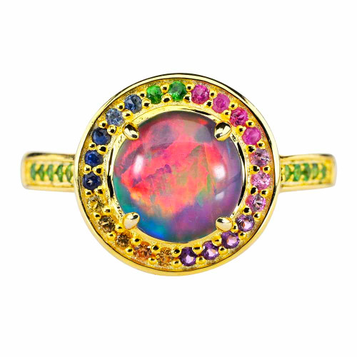 *  BUTTERCUP 18KT GOLD PLATED AUSTRALIAN OPAL RING