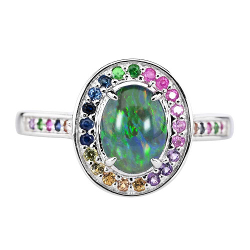   *   RUSH STERLING SILVER AUSTRALIAN OPAL RING