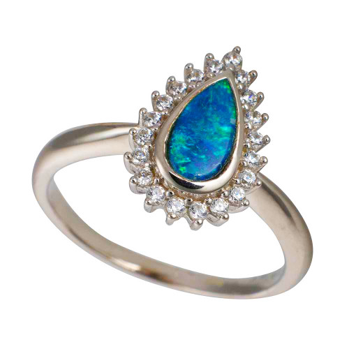 *  HEAVENLY SPARKLE STERLING SILVER AUSTRALIAN OPAL RING