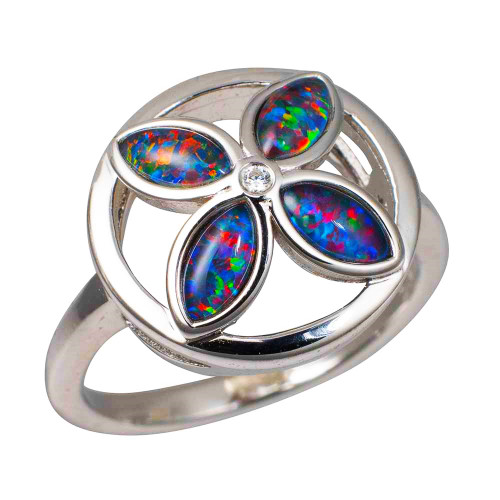   *    ELLISPE STERLING SILVER AUSTRALIAN OPAL RING