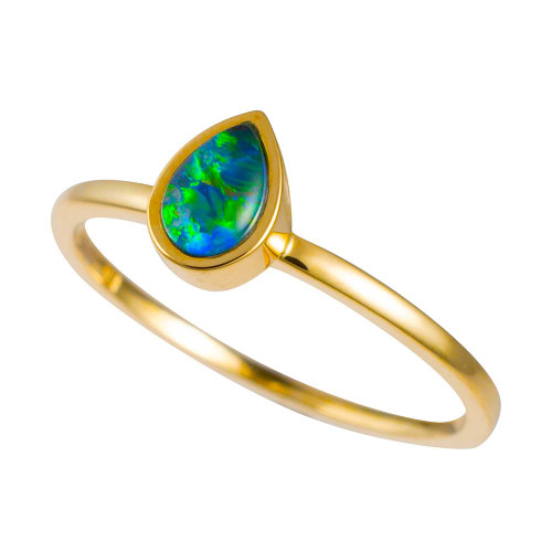 CALL MY NAME 14KT YELLOW GOLD AUSTRALIAN OPAL RING