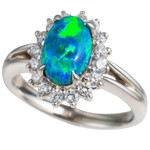   *    HEAVEN PLATINUM & DIAMOND SOLID BLACK OPAL RING