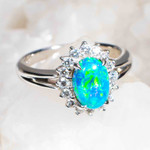   *    HEAVEN PLATINUM & DIAMOND SOLID BLACK OPAL RING