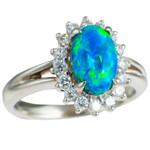   *    HEAVEN PLATINUM & DIAMOND SOLID BLACK OPAL RING