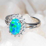   *    HEAVEN PLATINUM & DIAMOND SOLID BLACK OPAL RING