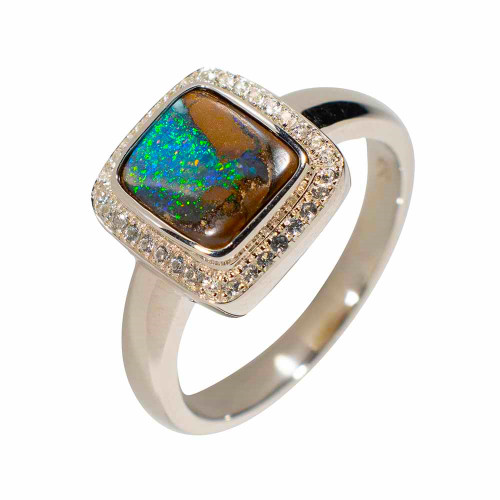 STARRY SKY STERLING SILVER AUSTRALIAN BOULDER OPAL RING