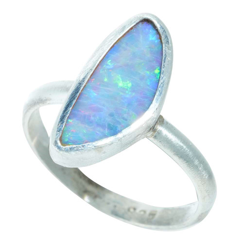 *COLOR PLAY REVELRY STERLING SILVER AUSTRALIAN OPAL RING