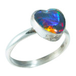 *EMBERS OF ELEGANCE STERLING SILVER AUSTRALIAN OPAL RING