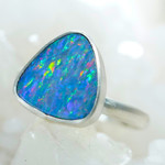   *   GUIDING LIGHT STERLING SILVER AUSTRALIAN OPAL RING