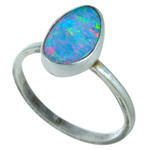   *    ART NOUVEAU STERLING SILVER AUSTRALIAN OPAL RING